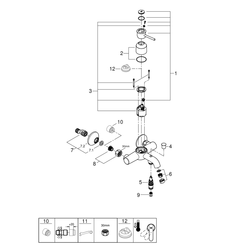 GROHE 23787000 - Misturador para banheira START CLASSIC DN 15 cromado brilhante