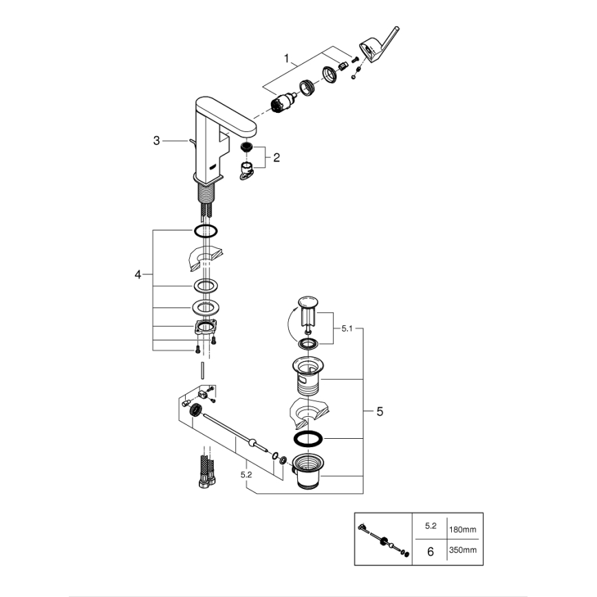 GROHE 23871003 - Torneira de lavatório PLUS, tamanho M, cromo brilhante