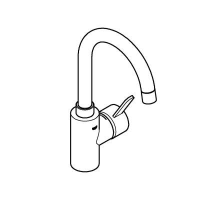 GROHE 23933001 - Misturador para lavatório EUROSMART COSMOPOLITAN, tamanho L, acabamento cromado