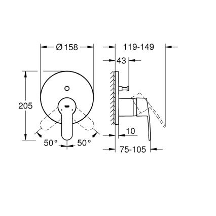 GROHE 24052002 - Torneira EUROSTYLE COSMOPOLITAN cromada brilhante