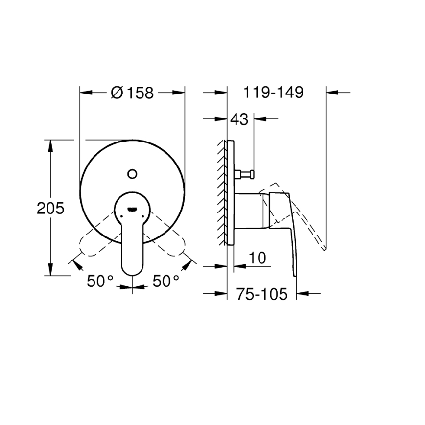 GROHE 24052002 - Torneira EUROSTYLE COSMOPOLITAN cromada brilhante