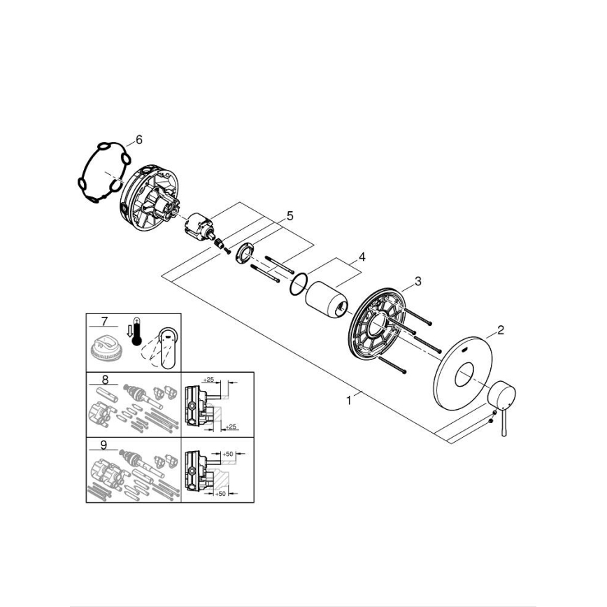 GROHE 24057001 - Bateria de duche ESSENCE cromado brilhante