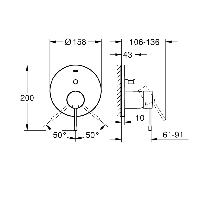 GROHE 24058AL1 - Misturador ESSENCE grafite