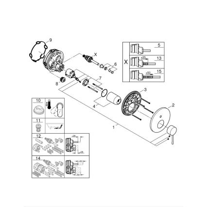 GROHE 24058DC1 - Misturador de duche para instalação encastrada ESSENCE em aço inoxidável