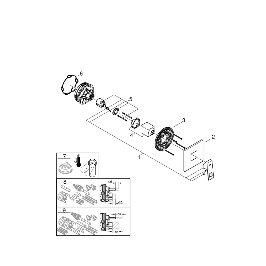GROHE 24061000 - Misturador de duche EUROCUBE, cromo brilhante