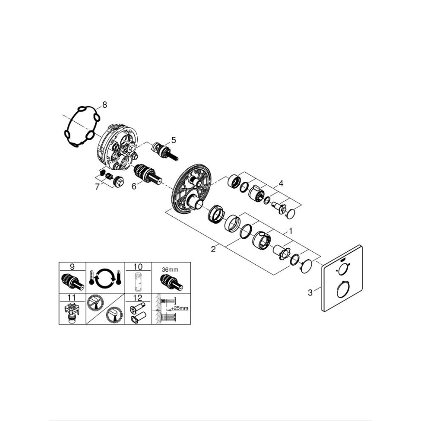 GROHE 24079000 - Misturador termostático de duche GROHTHERM, cromo brilhante