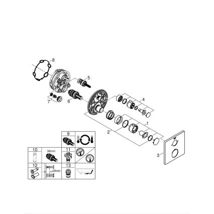 GROHE 24080000 - Misturador termostático para banheira GROHTHERM, cromo brilhante