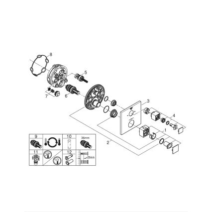 GROHE 24154000 - Misturador termostático GROHTHERM CUBE cromo brilhante