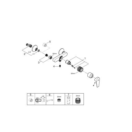 GROHE 24197001 - Misturador de duche START EDGE DN 15 cromado brilhante