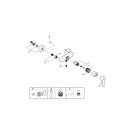 GROHE 242082432 - Misturador de duche START DN 15 preto