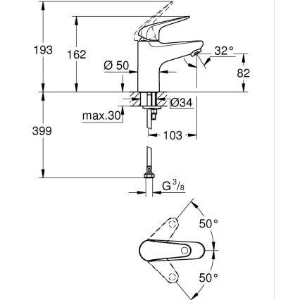 GROHE 24317001 - Misturador de lavatório SWIFT 162 mm cromo brilhante