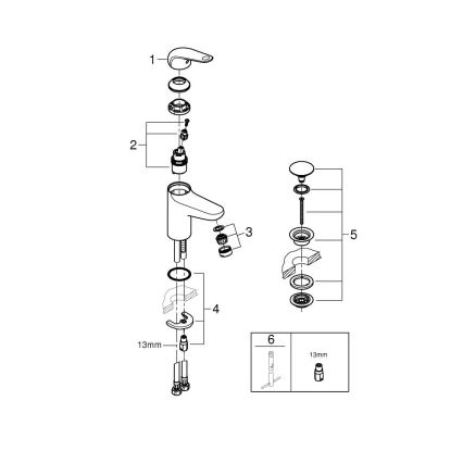 GROHE 24323001 - Misturador para lavatório SWIFT DN 15, cromado brilhante