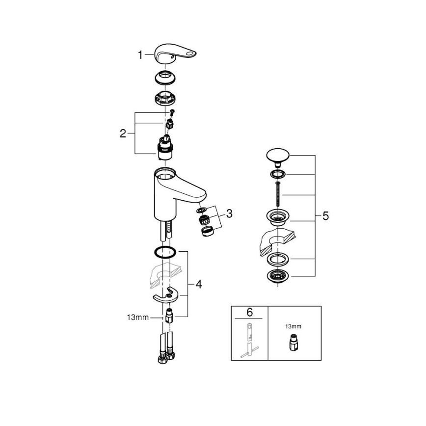 GROHE 24323001 - Misturador para lavatório SWIFT DN 15, cromado brilhante