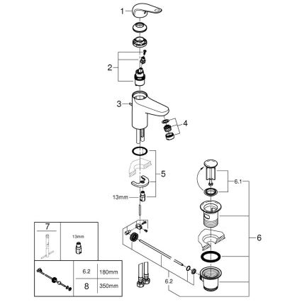 GROHE 24328001 - Misturador de lavatório SWIFT 179 mm, cromo brilhante