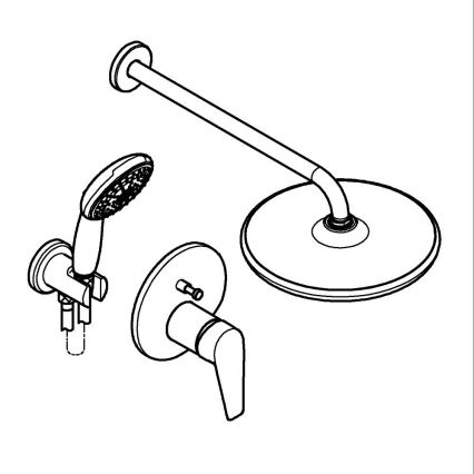 GROHE 25293000 - Conjunto de duche START EDGE 250 mm cromado brilhante