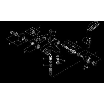 GROHE 2546010A - Misturador de banheira COSTA L DN 15, cromado brilhante