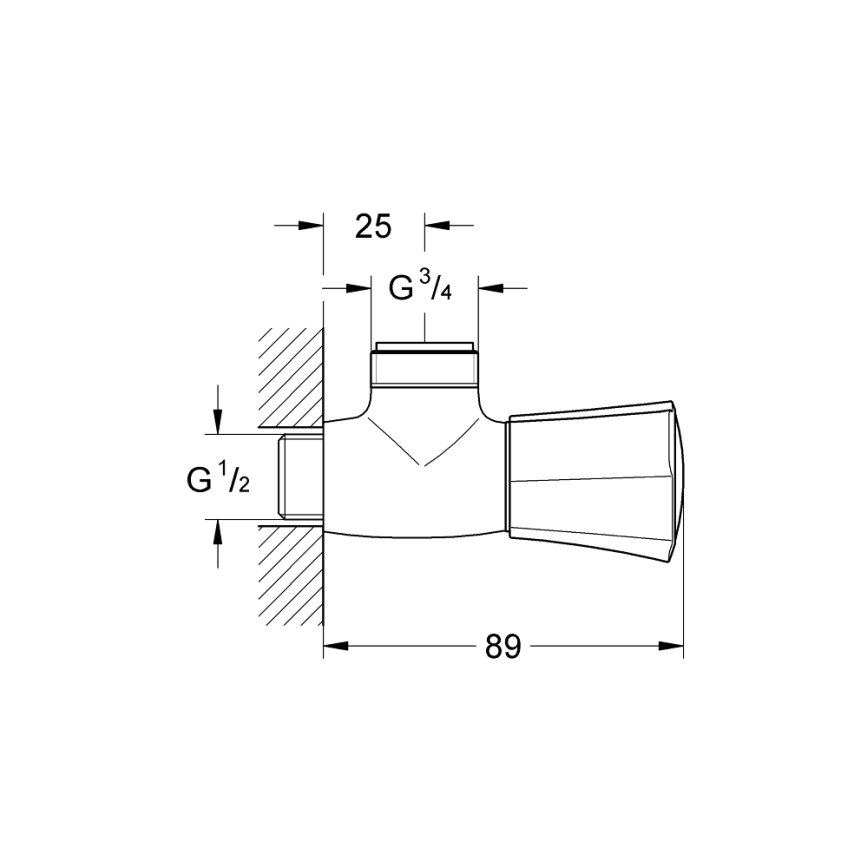 GROHE 26010001 - Válvula de duche COSTA L cromo brilhante