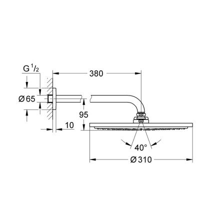 GROHE 26066DC0 - Cabeça de duche RAINSHOWER COSMOPOLITAN 310 380 mm em aço inoxidável