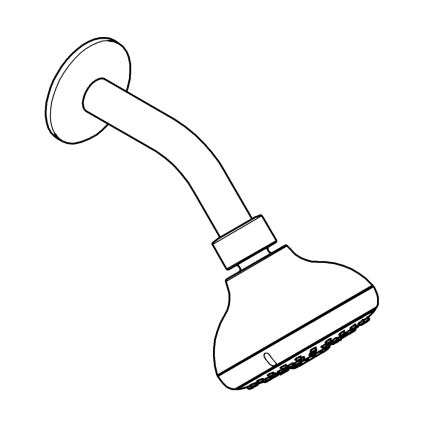 GROHE 26088001 - Cabeça de chuveiro TEMPESTA 100, 100 mm, acabamento cromado brilhante