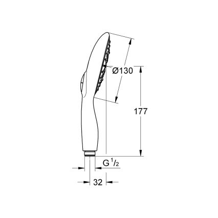 GROHE 26107000 - Duche de mão VITALIO RAIN 130 mm, cromado brilhante