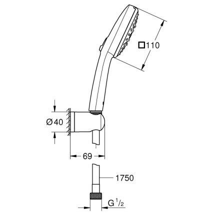 GROHE 26176001 - Conjunto de duche VITALIO COMFORT 110 110 mm cromado brilhante