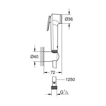 GROHE 26356IL0 - Ducha manual para bidé TEMPESTA-F 30 1250 mm branca