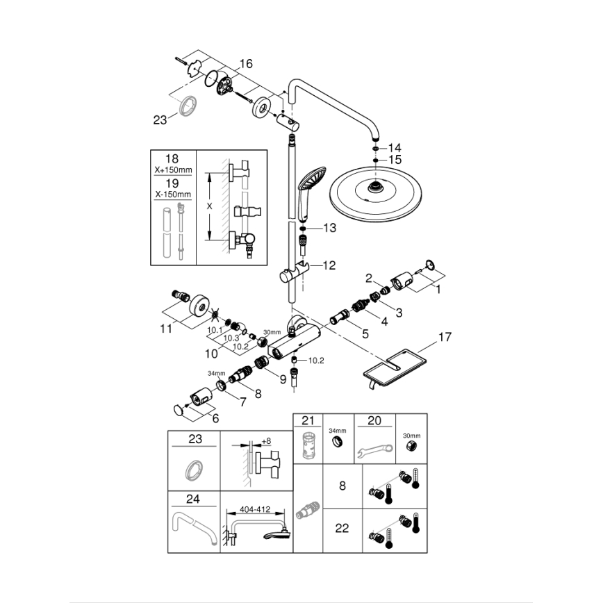 GROHE 26401001 - Sistema de duche VITALIO JOY SYSTEM 310 cromado brilhante