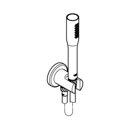GROHE 26404000 - Duche de mão STICK com mangueira e suporte, acabamento cromado brilhante