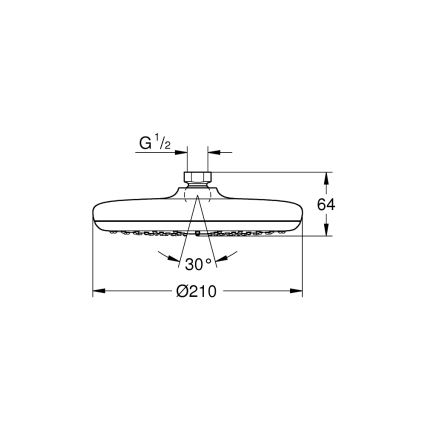 GROHE 26410000 - Cabeça de duche TEMPESTA 210 mm, cromo brilhante