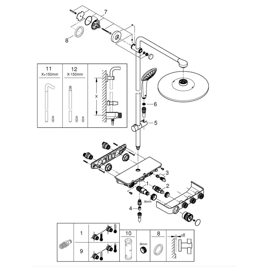 GROHE 26507000 - Sistema de duche EUPHORIA SMARTCONTROL 310 DUO cromado brilhante
