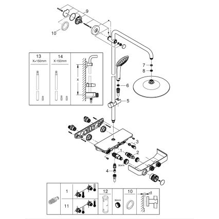 GROHE 26509000 - Sistema de duche EUPHORIA SMARTCONTROL 260 mm cromado brilhante