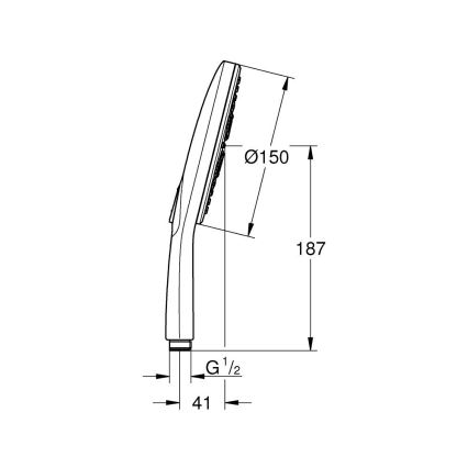 GROHE 26590000 - Duche de mão RAINSHOWER SMARTACTIVE O 150 mm cromado brilhante