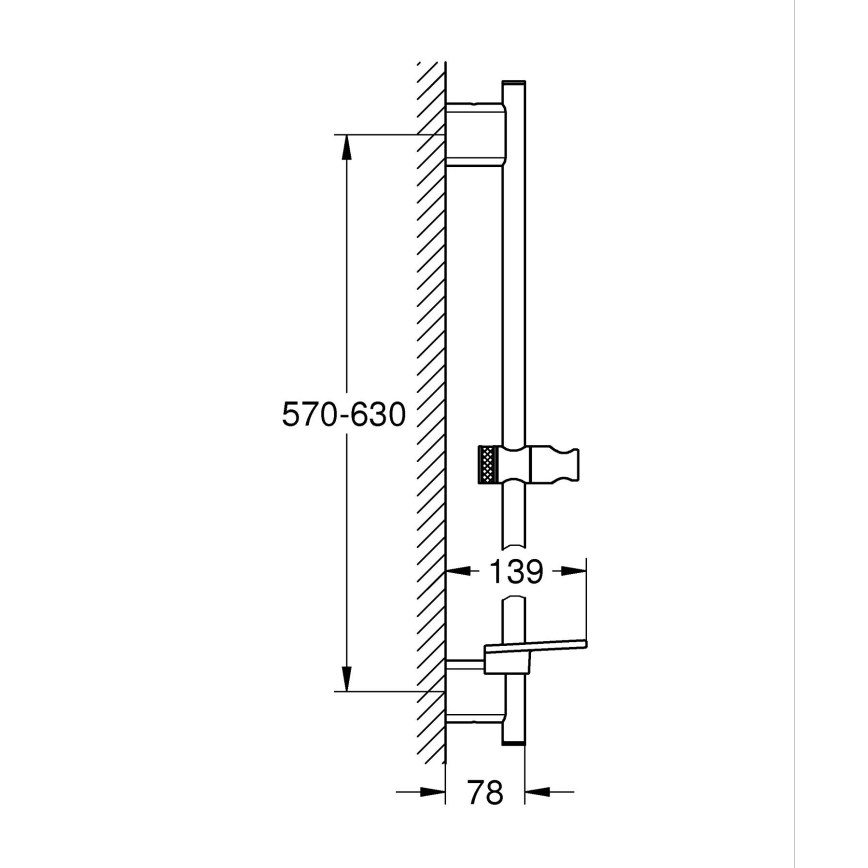 GROHE 26602AL0 - Barra de duche SMARTACTIVE 600 mm grafite