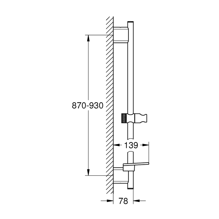 GROHE 26603DC0 - Barra de duche RAINSHOWER SMARTACTIVE 900 mm cromado mate