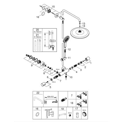 GROHE 26648000 - Sistema de duche RAINSHOWER SMARTACTIVE 310 450 mm cromado brilhante