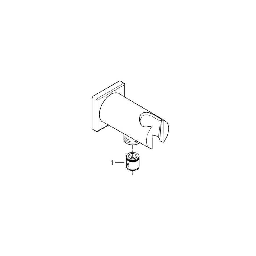 GROHE 26659000 - Saída de parede com suporte para duche RAINSHOWER 48 × 48 mm cromado