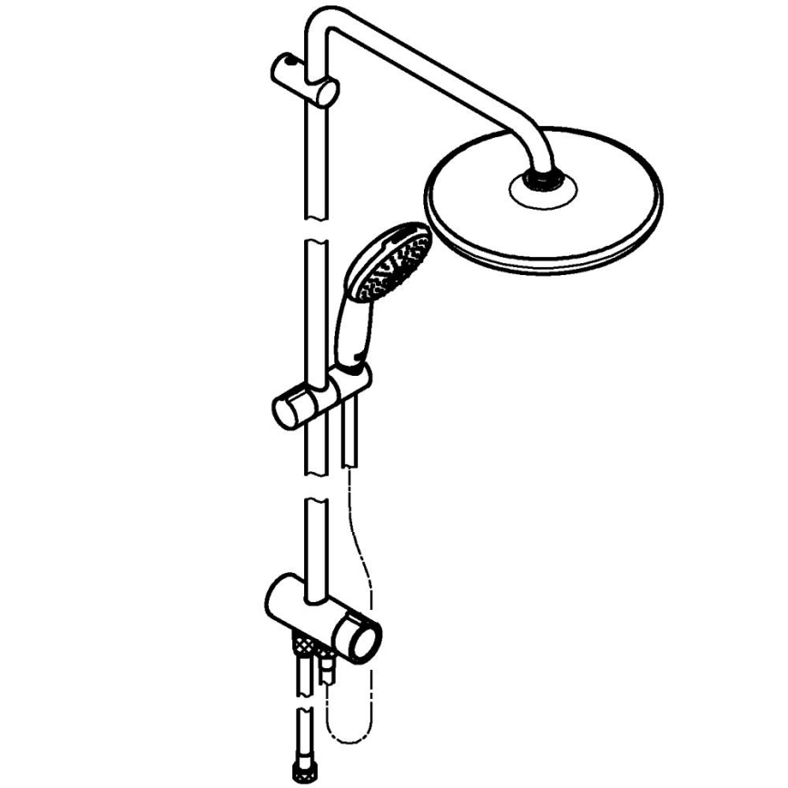 GROHE 26680001 - Sistema de duche VITALIO START SYSTEM 250 390 mm, em metal cromado