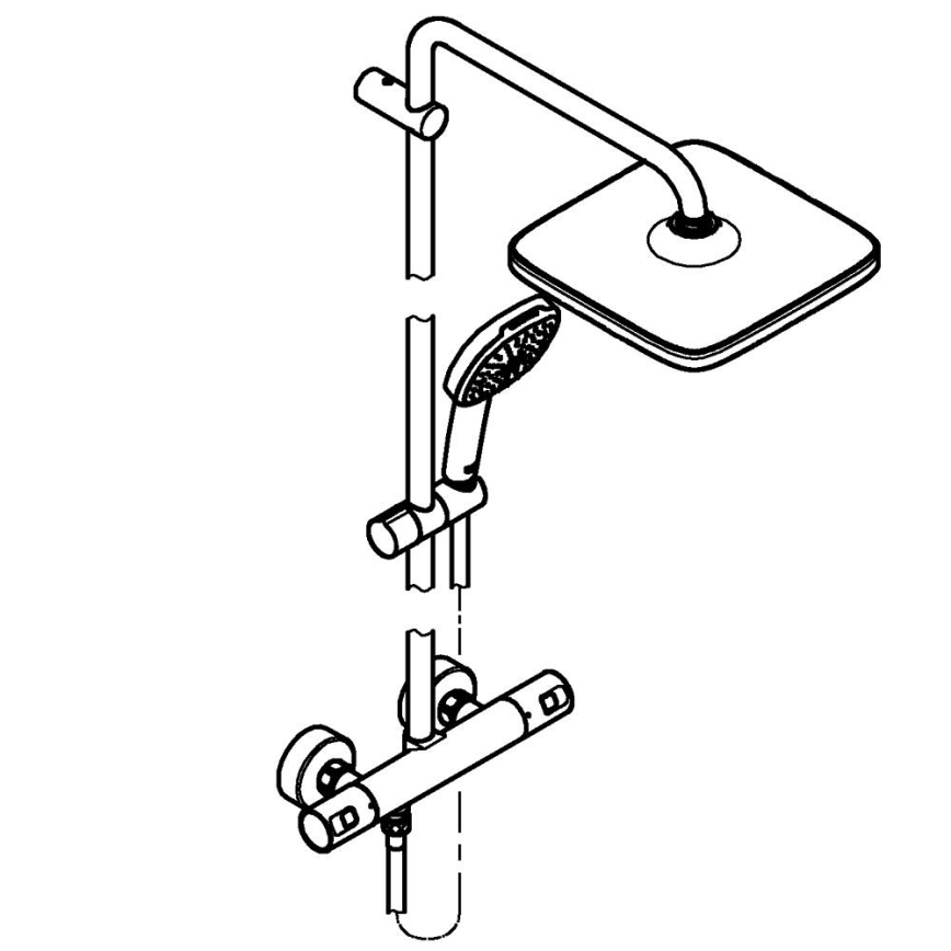 GROHE 266962431 - Sistema de duche VITALIO COMFORT 250 250 × 250 mm preto