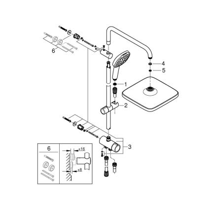 GROHE 26698001 - Sistema de duche VITALIO COMFORT 250 cromado brilhante