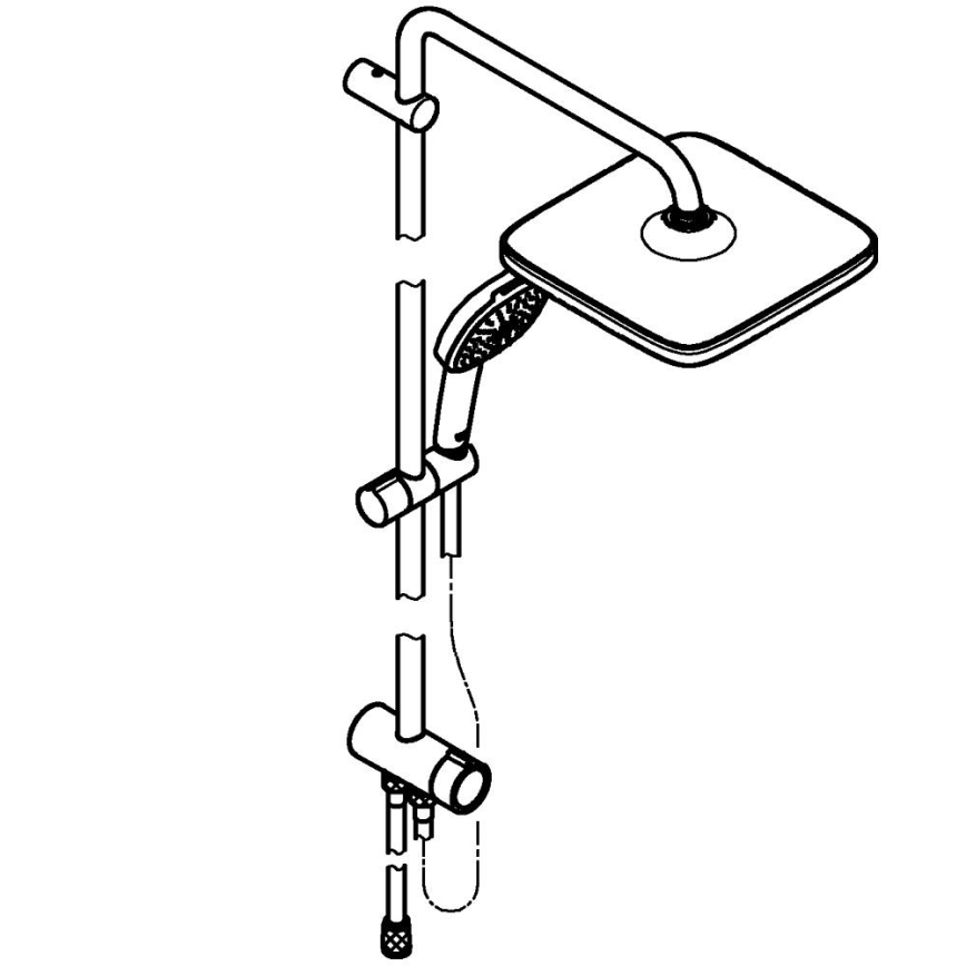 GROHE 266982431 - Sistema de duche VITALIO COMFORT 250 390 mm preto