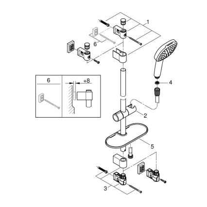 GROHE 26929001 - Conjunto de duche VITALIO COMFORT 110 600 mm cromado brilhante