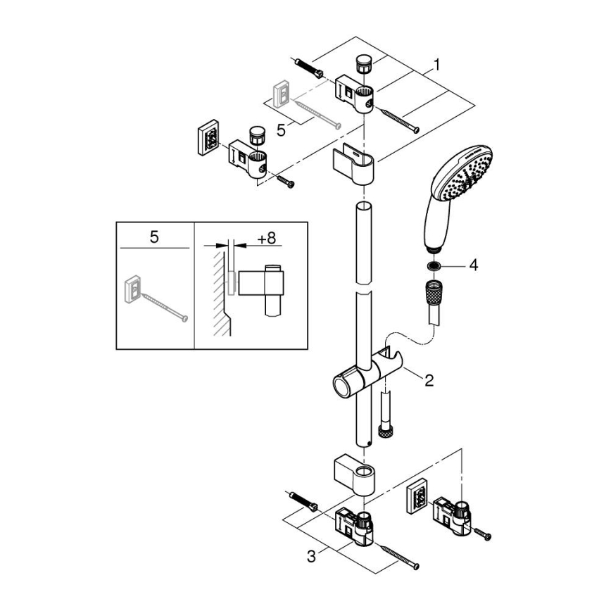 GROHE 269542431 - Conjunto de duche VITALIO START 110 900 mm preto