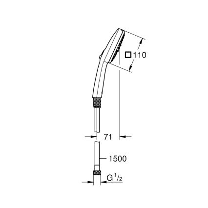 GROHE 26973001 - Ducha de mão VITALIO COMFORT 110, 110 mm, cromado brilhante