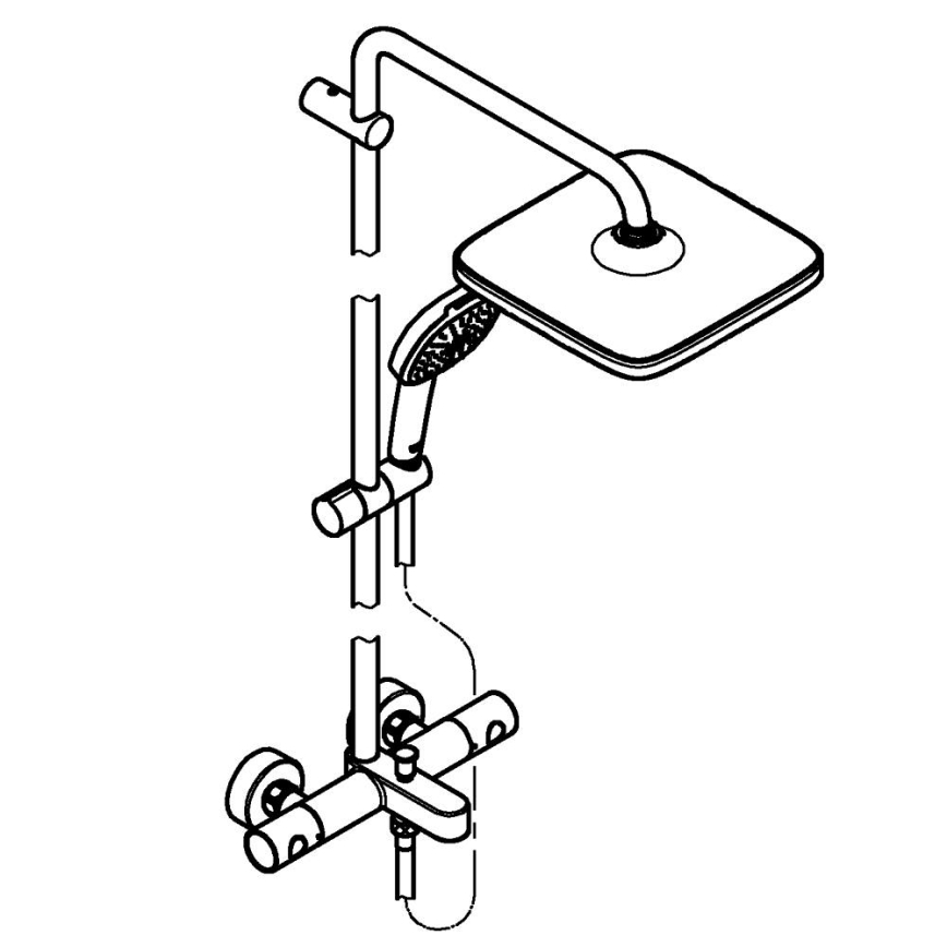 GROHE 269842431 - Sistema de duche VITALIO COMFORT 250, 250 × 250 mm, preto