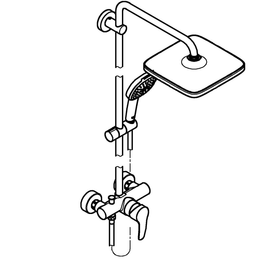 GROHE 26985001 - Sistema de duche VITALIO COMFORT 250 250 × 250 mm cromado brilhante