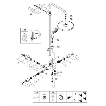 GROHE 269882431 - Sistema de duche VITALIO START SYSTEM 250 390 mm preto