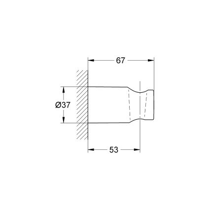 GROHE 27056000 - Suporte de parede para chuveiro RAINSHOWER, cromo brilhante