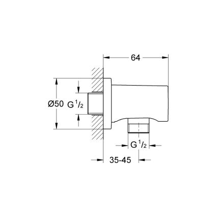 GROHE 27057DC0 - Cotovelo de parede RAINSHOWER DN 15 em aço inoxidável