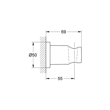 GROHE 27074DL0 - Suporte de parede para chuveiro RAINSHOWER, acabamento em cobre escovado