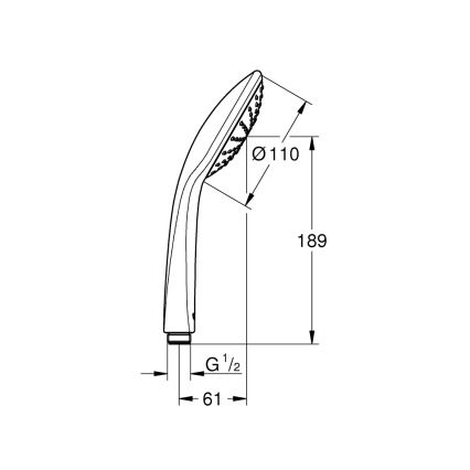 GROHE 27316000 - Duche de mão VITALIO JOY 110 mm cromado brilhante
